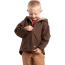Berne Toddler Sanded and Washed Hooded Coat Sherpa Lined - On Model - Bark - Zipper Detail