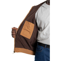 Heartland Washed Duck Hooded Work Jacket  - On Model - Olive - Inside Pocket Right