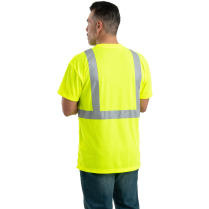 Berne Hi-Vis Type R Class 2 Performance Short Sleeve Tee - On Model - Hi-Visiibility Yellow - Back