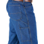 Berne Original Denim Flannel Lined Dungaree - On Model - Stone Wash Dark - Right Side Detail