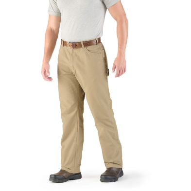 Berne Washed Duck Carpenter Pant - On Model - Timber Khaki - Front