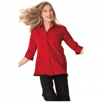 Blue Generation Ladies' 3/4 Sleeve Poplin Swing Shirt