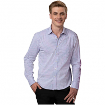 Blue Generation Men's Long Sleeve Tricolor Plaid Untucked Shirt