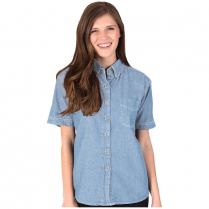 Blue Generation Ladies' 100% Cotton Denim Short Sleeve Shirt