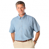 Blue Generation Men's 100% Cotton Denim Short Sleeve Shirt