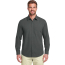Blue Generation Men's Long Sleeve Crossweave Shirt - On Model - Charcoal - Front