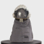 Benchmark FR Goat Flex FR Hard Hat Liner - Grey - Back under transparent hard hat