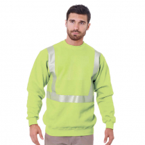 Bayside Hi-Vis 9.5 oz. Crewneck Sweatshirt Segmented Striping