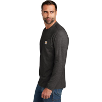 Carhartt Force&reg; Long Sleeve Pocket T-Shirt - On Model - Carbon Heather - Side