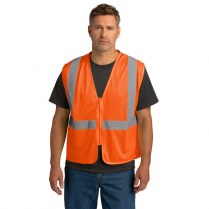 Custom CornerStone&reg; ANSI 107 Class 2 Economy Mesh Zippered Vest