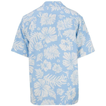 Edwards Tropical Hibiscus Two-Color Camp Shirt - Back - Blue