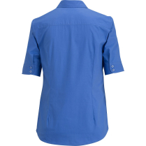 Edwards Ladies' Short Sleeve Stretch Poplin Blouse - French Blue - Back