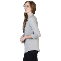 Edwards FlexBatiste Three Quarter Sleeve Ladies Shirt - On Model - Platinum - Left Side