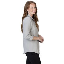 Edwards FlexBatiste Three Quarter Sleeve Ladies Shirt - On Model - Platinum - Right Side