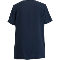 Edwards Ladies' Essential Soft-Stretch Scoop Neck Concealed Zipper Short Sleeve Tunic - Bright Navy - Back