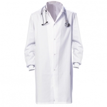 Fashion Seal Unisex Poplin 41" 80/20 Lab Coat - No Pocket / Snap Front / Knit Cuffs / Convertible Collar