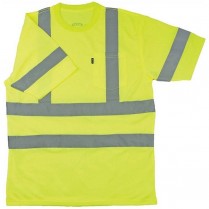 Custom Key ANSI II Class 3 Hi-Visibility Waffle Knit Pocket T-Shirt, Short Sleeve