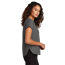 Mercer+Mettle Women's Stretch Crepe Crew - On Model - Anchor Grey - Side
