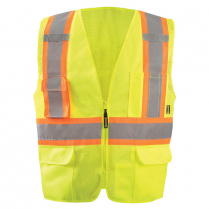 OccuNomix Mesh Two-Tone Surveyor X-Black Vest with Zipper - Class 2
