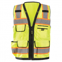 OccuNomix Solid/Mesh Heavy Duty Two-Tone Surveyor Vest with Zipper - Class 2