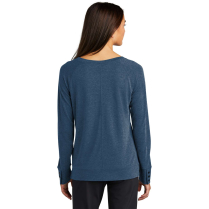 OGIO Women's Command Long Sleeve Scoop Neck - On Model - Spar Blue - Back
