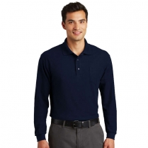 Port Authority&reg; Silk Touch&trade; Long Sleeve Polo with Pocket