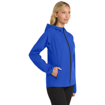 Port Authority Ladies Essential Rain Jacket - On Model - True Royal - Side