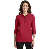 Port Authority&reg; Ladies Silk Touch 3/4-Sleeve Polo