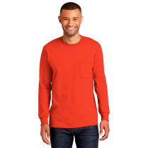 Port & Company&reg; Long Sleeve Essential Pocket Tee