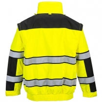 Portwest Hi-Vis Classic Bomber Jacket - Yellow-Black - Back