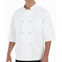 Chef Designs Eight Pearl Button 1/2 Sleeve Chef Coat