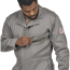 Bulwark FR Excel FR ComforTouch Deluxe Coverall - 6 oz. HRC2 - On Model - Grey - Zipper Chest Pocket