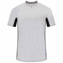 Bulwark Short Sleeve FR Two-Tone Base Layer with Concealed Chest Pocket- Excel FR HRC1
