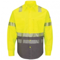 Custom Bulwark Hi-Visibility Color Block Uniform Shirt Excel FR Comfortouch - 7.0 oz. HRC2