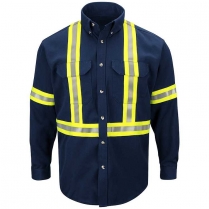 Custom Bulwark Dress Uniform Shirt With CSA Reflective Trim - Excel FR Comfortouch - 7.0 oz. HRC2