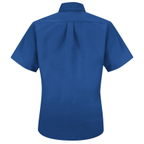 Red Kap Women's Short Sleeve Button-Down Collar Poplin Dress Shirt - Back - Royal