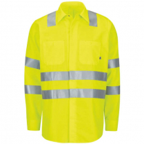 Custom Red Kap Long Sleeve Hi-Visibility Ripstop Work Shirt With Mimix&trade; + Oilblok, Type R Class 3