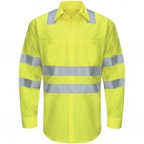 Custom Red Kap Hi-Visibility Class 3 Level 2 Long Sleeve Ripstop  Work Shirt
