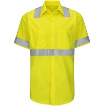 Custom Red Kap Hi-Visibility Class 2 Level 2 Short Sleeve Ripstop  Work Shirt