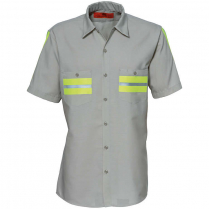 Custom Reed 65% Polyester / 35% Cotton Enhanced Visibility Short Sleeve Shirt