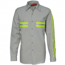 Custom Reed 65% Polyester / 35% Cotton Enhanced Visibility Long Sleeve Shirt