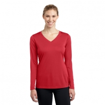 Sport-Tek&reg; Ladies' Long Sleeve PosiCharge&reg; Competitor&trade; V-Neck Tee