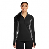 Sport-Tek&reg; Ladies' Sport-Wick&reg; Stretch Contrast 1/2-Zip Pullover