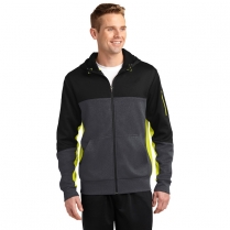 Sport-Tek&reg; Tech Fleece Colorblock Full-Zip Hooded Jacket