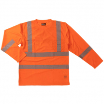 Custom Tough Duck Long Sleeve Safety T-Shirt with Segmented Stripes