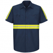Custom Pinnacle Worx 65/35 Enhanced Visibility Men's Short Sleeve Industrial Work Shirt