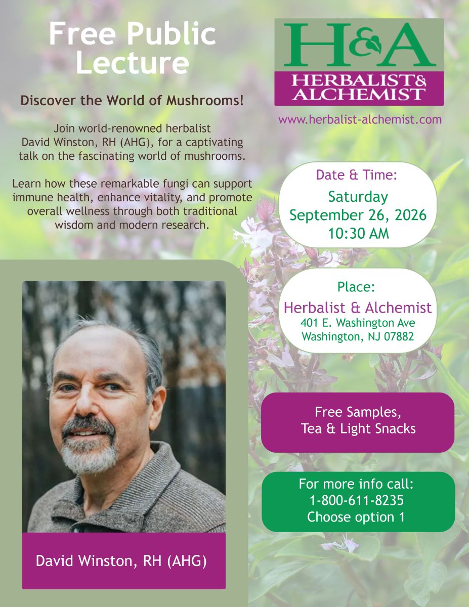 David Winston lecture Sept 26th 10:30am