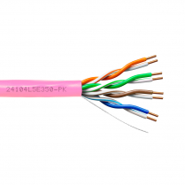 Provo CAT5E UTP Cable 24-4pr SOL BC UNSH 350MHz CMR ETL FT4 RoHS &ndash; Pink JKT