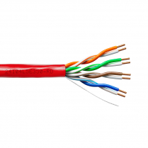 Provo CAT5E UTP Cable 24-4pr SOL BC UNSH 350MHz CMR ETL FT4 RoHS &ndash; Red JKT