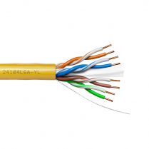 Provo CAT6A UTP Cable 23-4pr SOL BC UNSH 500MHz CMR ETL CSA FT4 UL RoHS &ndash; Yellow JKT